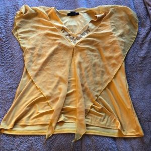 Yellow Blouse with beaded detail